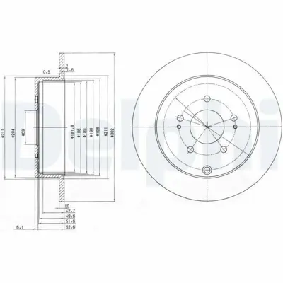 DELPHI BG4035 Fren Dıskı (Cıftlı Paket) Delıksız Arka Mıtsubıshı Grandıs05-2004 > MR955408