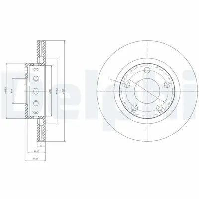 DELPHI BG4057 Fren Dıskı (Cıftlı Paket) Delıklı Arka -- Vw  A6 -- Passat11-1998 > 02-2005 4B3615601