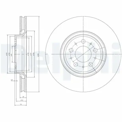 DELPHI BG4071 On Fren Dısk Aynası Havalı  S60 00>10  S80 00> 10  V70 01> 10  Xc70 02> 10 S80 I (184) 00>06 9475266