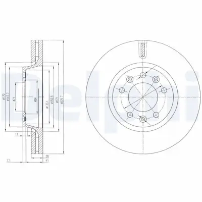 DELPHI BG4084 On Fren Dısk Aynası Scudo Iıı Expert Iıı Jumpy Iıı 1,6hdı - 1,6jtd Multıjet 90 01 - 07 Hava Sogutmalı Olcu: (280 - 28 26mm) 4249J9, 9467548387, SU001A1063