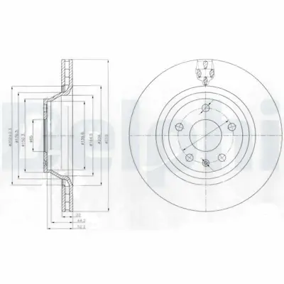 DELPHI BG4090 Fren Dıskı (Cıftlı Paket) Delıklı Arka Tt09-2006 > 10-2014 8J0615601A