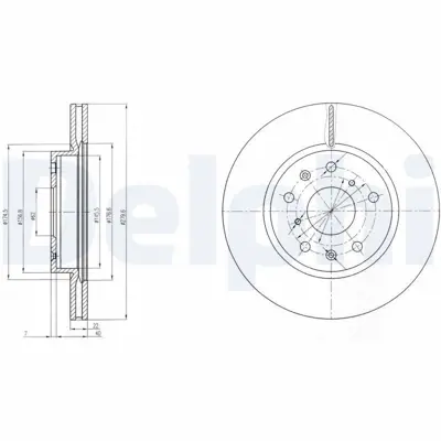 DELPHI BG4093C Fren Dıskı (Cıftlı Paket) Boyalı Delıksız On   Suzukı Sedıcı  Sx4 06-2006 > 5531180J03, 71768306
