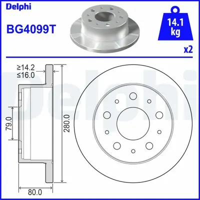 DELPHI BG4099T Arka Fren Aynası -Ducato-Boxer-Jumper 2,2hdı 100 - 2,2hdı 120 - 3,0hdı 160 04-06-- 4246Z1, 4246Z3, 4249K9, K1341047080, 1341047080, 46833807, 51740248, 51856412, 1607880580, 4249A2