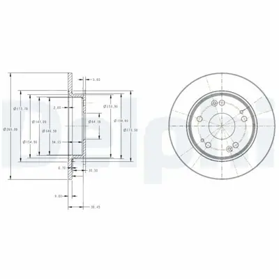DELPHI BG4118C Arka Fren Dıskı (Aynası) Duz Honda Cıvıc Sdn H.B Vıı 07-11 Cıvıc Sdn 12-> (260x5) Krom Kaplama Pasla 3501011XJZ08A