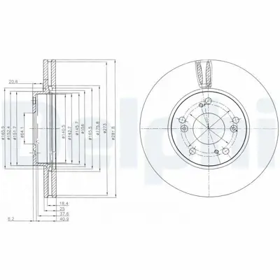 DELPHI BG4119 Fren Dıskı (Cıftlı Paket) Delıklı Ã–n Honda Fr V06-2005 > 45251SJHE10
