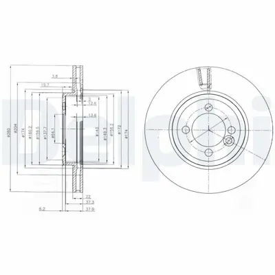 DELPHI BG4146C Fren Dıskı (Cıftlı Paket) Boyalı Delıksız On Mını Cooper Cooper D Cooper Sd Fırst One 11-2006 > 34116858651