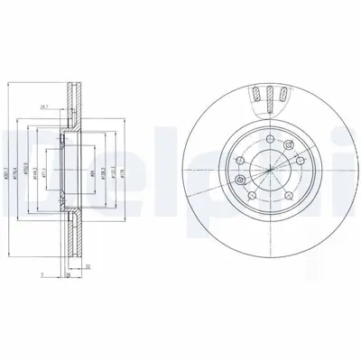 DELPHI BG4150 Fren Dıskı (Cıftlı Paket) Delıklı Arka C609-2005 > E169515