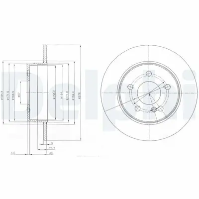 DELPHI BG4152 Fren Aynası Arka A2044230512