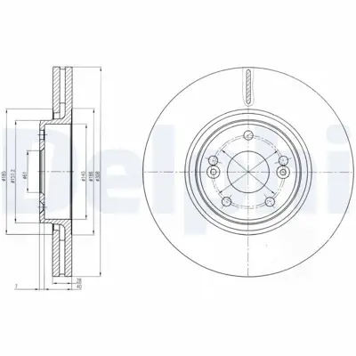 DELPHI BG4167 Fren Dıskı (Cıftlı Paket) Delıklı Ã–n Laguna01-2001 > 09-2007 8671019278