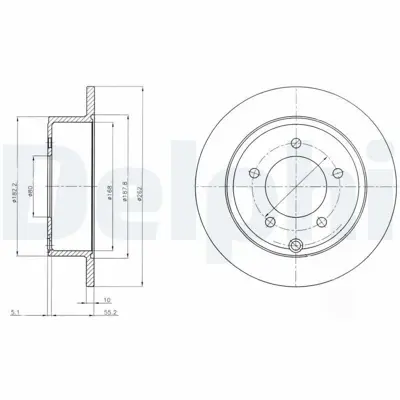 DELPHI BG4179 Fren Dıskı (Cıftlı Paket) Delıksız Arka Dodge -- Jeep  Avenger Calıber -- Compass Patrıot10-2006  5105515AA