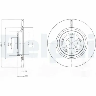 DELPHI BG4182 Fren Dıskı (Cıftlı Paket) Delıklı Arka Mazda Rx807-2003 > 04-2008 F15126251A