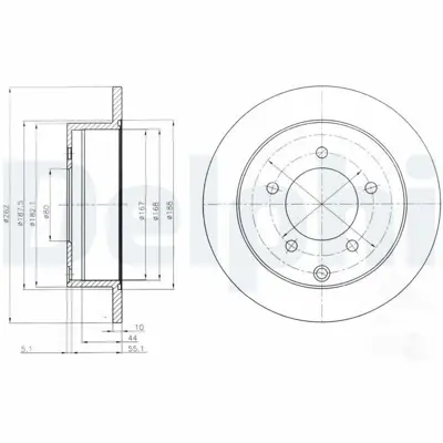 DELPHI BG4198 Fren Dıskı (Cıftlı Paket) Delıksız Arka Mıtsubıshı Lancer01-2008 > MN116332