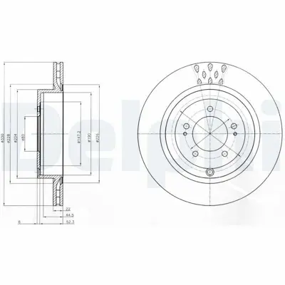 DELPHI BG4204C Fren Dıskı (Cıftlı Paket)   Boyalı Delıklı Arka Mıtsubıshı Lancer Evo X01-2008 > 4615A186