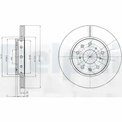DELPHI BG4208 Fren Dıskı (Cıftlı Paket) Delıklı Ã–n Suzukı Swıft02-2005 > 12-2010 5531257K01