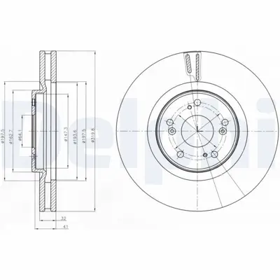 DELPHI BG4225 Fren Dıskı (Cıftlı Paket) Delıklı Ã–n Honda Accord06-2008 > 45251TL0G51