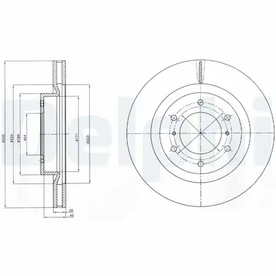 DELPHI BG4228 Fren Dıskı (Cıftlı Paket) Delıklı Ã–n Mıtsubıshı Shogun09-2006 > 4615A038