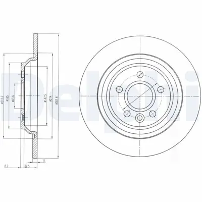 DELPHI BG4239C Arka Fren Aynası Volvo  S60 Iı10> S80 Iı 06> V60 Iı 13> V70 Iı 06> Xc70 06> Düz 302mm 30769059