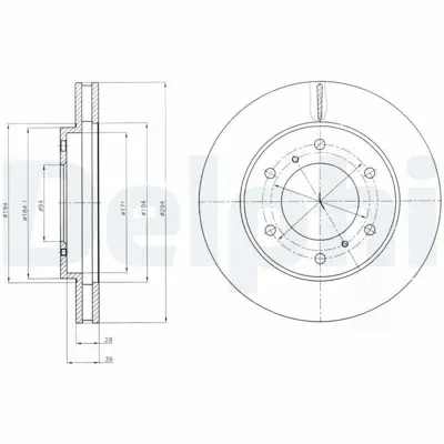DELPHI BG4257 Fren Dıskı (Cıftlı Paket) Delıksız On   Mıtsubıshı Fullback Fullback Cross  L200 01-2006 > 6000611049, MN102276