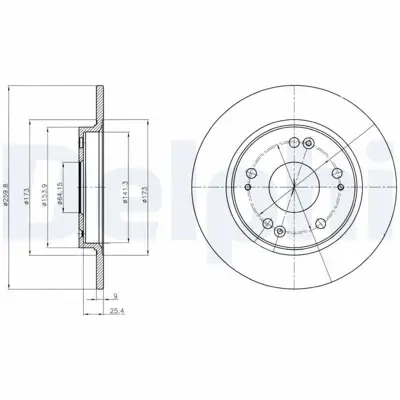DELPHI BG4280 Fren Dıskı (Cıftlı Paket) Delıksız Arka Honda Cr Z05-2010 > 42510SZTG53