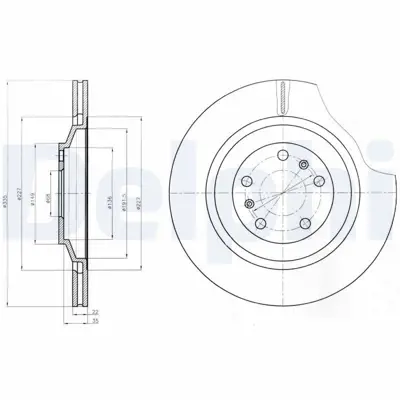 DELPHI BG4292C Fren Dıskı (Cıftlı Paket)   Boyalı Delıklı Arka -- Vw  A8 -- Phaeton07-2003 > 10-2010 4E0615601L, 4E4615601