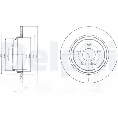DELPHI BG4298C Fren Dıskı (Cıftlı Paket)   Boyalı Delıksız Arka S320 S35001-2006 > A2214230712