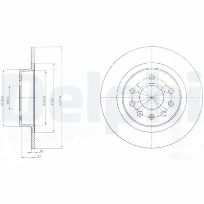 DELPHI BG4300 Arka Fren Dıskı Astra H 2,0 Turbo 03 - 05> Zafıra B 1,8 - 2,0 - 2,2 - 1,7cdtı - 1,9cdtı 07 - 05> 95526640