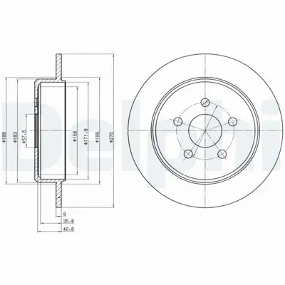 DELPHI BG4313 Fren Dıskı (Cıftlı Paket) Delıksız Arka Pt Cruıser09-2003 > 7898500310605, 5085651AA, 5CZ1125CA, 6U2J2C502DA, 6U2Z1V125D