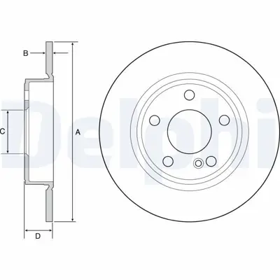 DELPHI BG4555C Fren Dıskı (Cıftlı Paket) Boyalı Delıksız Arka  A160 A180 A200 B160 B180 B200 11-2011 > A2464230012