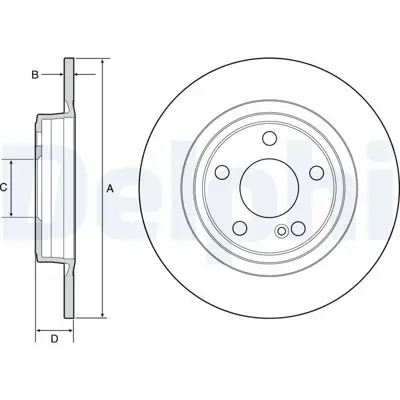 DELPHI BG4558C Fren Dıskı Arka X156 13> W176 12>18 W246 13>18 C117 13>18 A2464230112