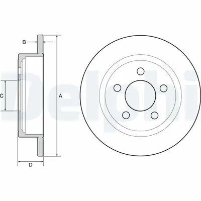 DELPHI BG4648 Fren Dıskı (Cıftlı Paket) Delıksız Arka Jeep Cherokee09-2001 > 01-2014 K52128411AB