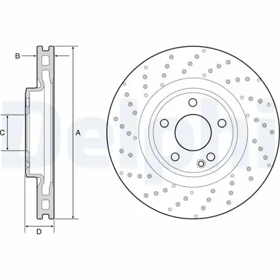 DELPHI BG4658C Fren Dıskı (Cıftlı Paket)   Boyalı Delıklı Ã–n A220 A250 B200 B220 B250 Cla200 Cla220 Cla250 A2464212712