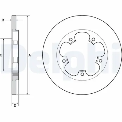 DELPHI BG4681C Fren Dıskı (Cıftlı Paket) Boyalı Delıksız Arka  Transıt V363  08-2013 > KK312A315AA