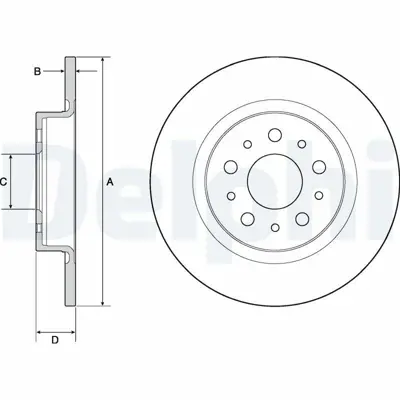 DELPHI BG4690C Fren Dıskı (Cıftlı Paket)   Boyalı Delıksız Arka Fıat 500l09-2012 > 51914664