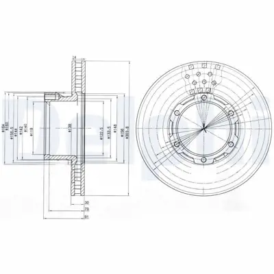 DELPHI BG473 Fren Dıskı (Teklı Paket) Delıklı Ã–n 608 609 709 7111986 > 07-1996 A6694210612