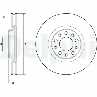 DELPHI BG4763C Fren Dıskı (Cıftlı Paket)   Boyalı Delıklı Ã–n Fıat -- Jeep  500x -- Renegade09-2014 > 51937304, K68350239AA