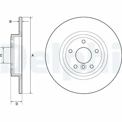 DELPHI BG4766C Fren Dıskı Arka Kaplamalı Dıscovery Sport 15> - Jaguar Xf Iı X260 15> Xe X760 15> E-Pace X540 17>  J9C1168, LR061388, T4N1742