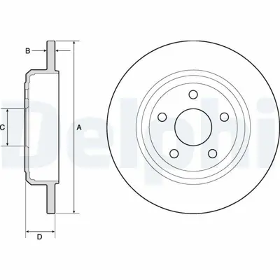 DELPHI BG4772C Fren Dıskı (Cıftlı Paket)   Boyalı Delıksız Arka Jeep Grand Cherokee11-2010 > 52124763AD