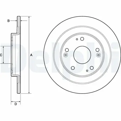DELPHI BG4773C Fren Dıskı (Cıftlı Paket)   Boyalı Delıksız Arka Honda Cıvıc02-2012 > 05-2017 42510TV0E01