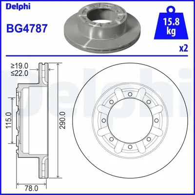DELPHI BG4787 Arka Fren Dısk Aynası Rvı Mascott Master Propul 5010260609