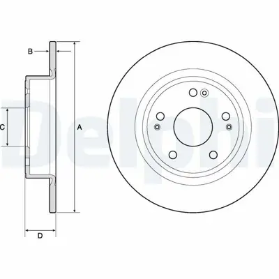 DELPHI BG4801C Fren Dıskı (Cıftlı Paket)   Boyalı Delıksız Arka Honda Hr V08-2015 > 42510T7WA02
