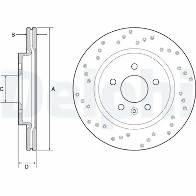 DELPHI BG4923C Arka Fren Dıskı 314mm Astra J Delıklı Spor 13429575