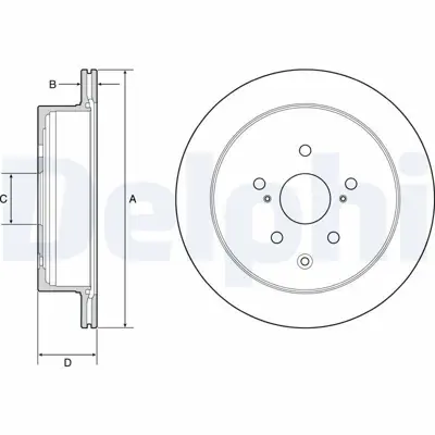 DELPHI BG4929C Fren Dıskı (Cıftlı Paket)   Boyalı Delıklı Arka Rx350 Rx450h04-2009 > 4243148080