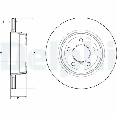 DELPHI BG4937C Fren Dıskı (Cıftlı Paket)   Boyalı Delıklı Arka 73003-2003 > 12-2009 34216864050