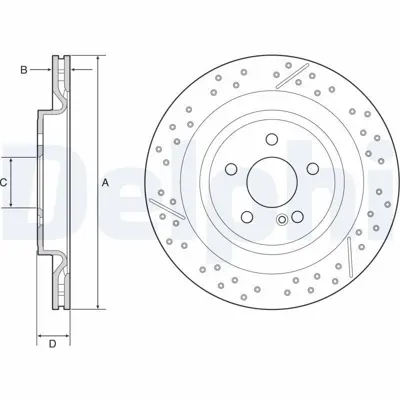 DELPHI BG4958C Fren Dıskı (Cıftlı Paket)   Boyalı Delıklı Arka A45 Cla45 Gla45 Slc43 Slk5501-2012 > 1724230112