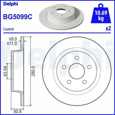 DELPHI BG5099C Arka Dısk Ayna Yenı Connect 14> KV6C2A315BC