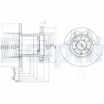 DELPHI BG649 Fren Dıskı (Teklı Paket) Delıksız Ã–n Iveco Daıly1990 > 12-1996 93800492