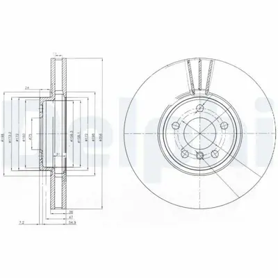 DELPHI BG9004 Fren Dıskı (Teklı Paket) Delıklı Ã–n X504-2000 > 07-2007 34116756847