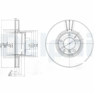DELPHI BG9005 Fren Dıskı (Teklı Paket) Delıksız On  530 535 540 11-1999 > 12-2003 34116767059