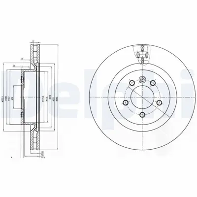DELPHI BG9007C Fren Dıskı On Range Rover Sport Dıscovery 4  3.0-3.6-4.2-5.0 Havalı 360mm SDB000624