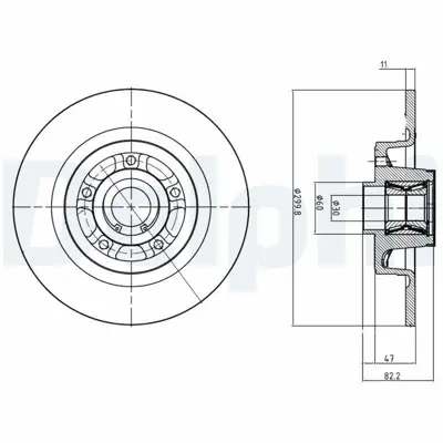DELPHI BG9023RS Arka Fren Dısk Aynası Duz Vel Satıs (Bjo) 2.016v Turbo - 2.2dcı - 3.0dcı - 3.5 V6 06 - 02> 8200663193